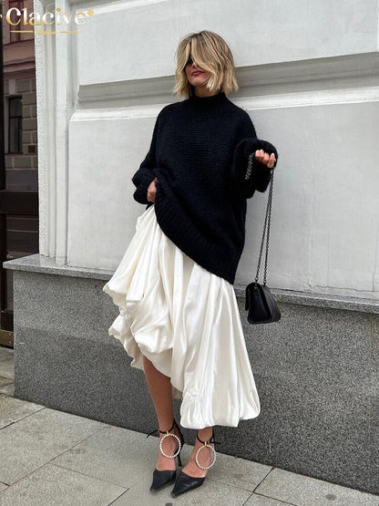 Women Office Lady Ankle-Length Skirt Casual Loose Skirt Female Clothes