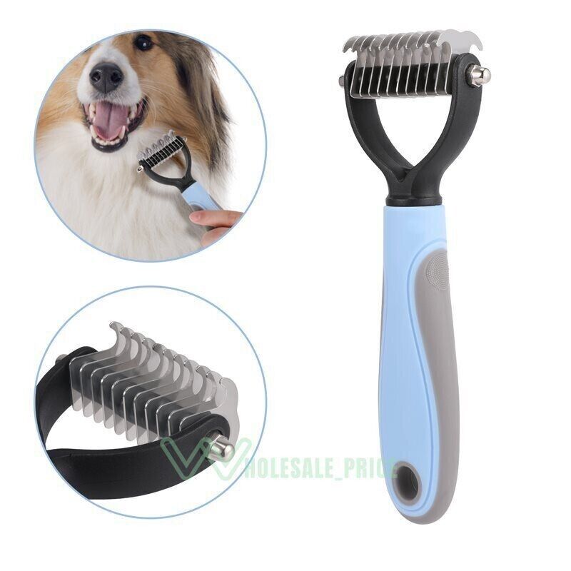 2side Dog Brush for Shedding Dematting Pet Grooming Cat Hair Undercoat Rake Comb