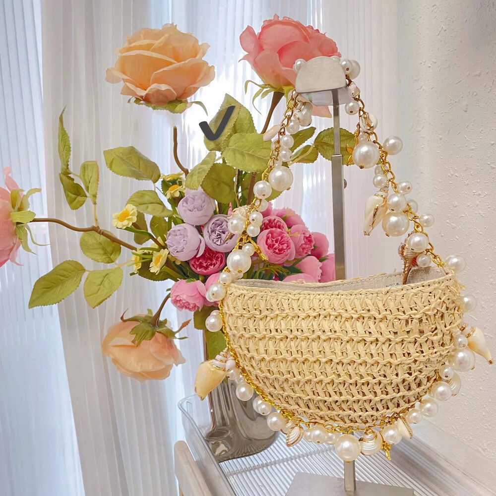 Straw Bag Women Handbags Half Moon Beach Shoulder Bag Crossbody Bags Ladies