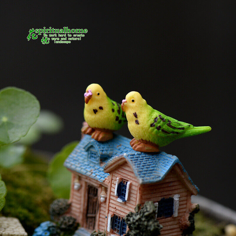 Decoration Ornaments 3pcs/lot Gorgeous Parrot Moss Micro Landscape Material
