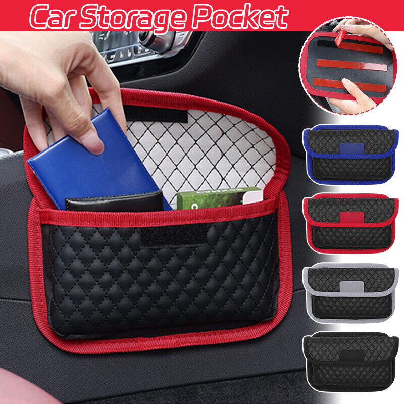 Car Storage Bag PU Leather Pocket Multi-use Seat Organizer Phone Pouch Bags