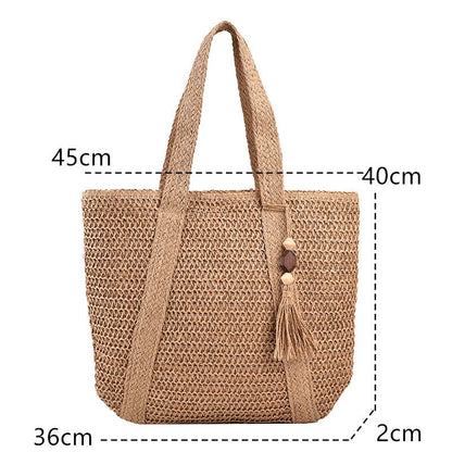 Weave Tote Summer Handbag Bohemian Shoulder Bag Women Ladies Travel Bag