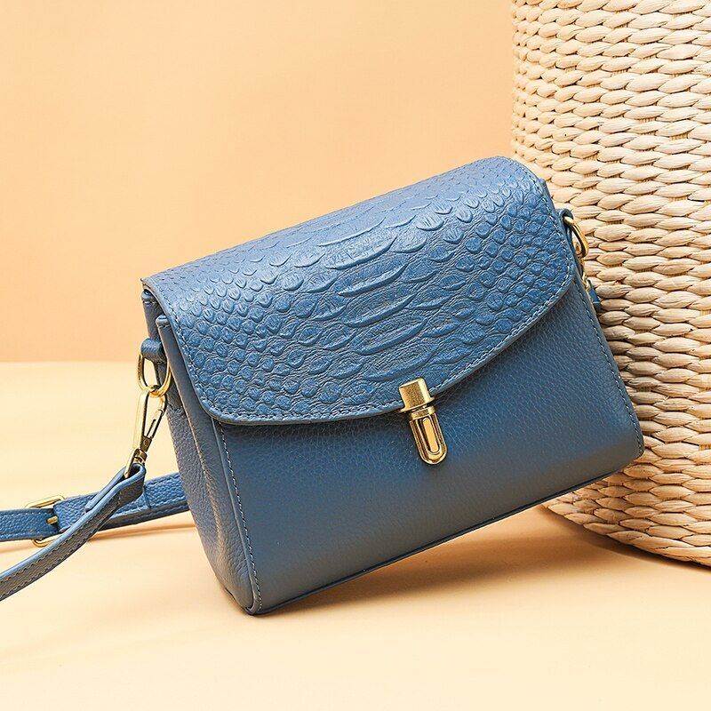 Genuine Leather Tote Bag Luxury Shoulder Bag Messenger Handbag Crossbody Square
