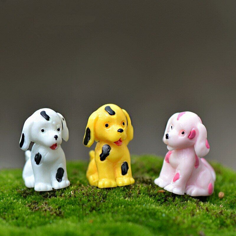 Mini 5PCS Three-color Spotted Dog Decor Supplies Garden Deco Creative Handicraft