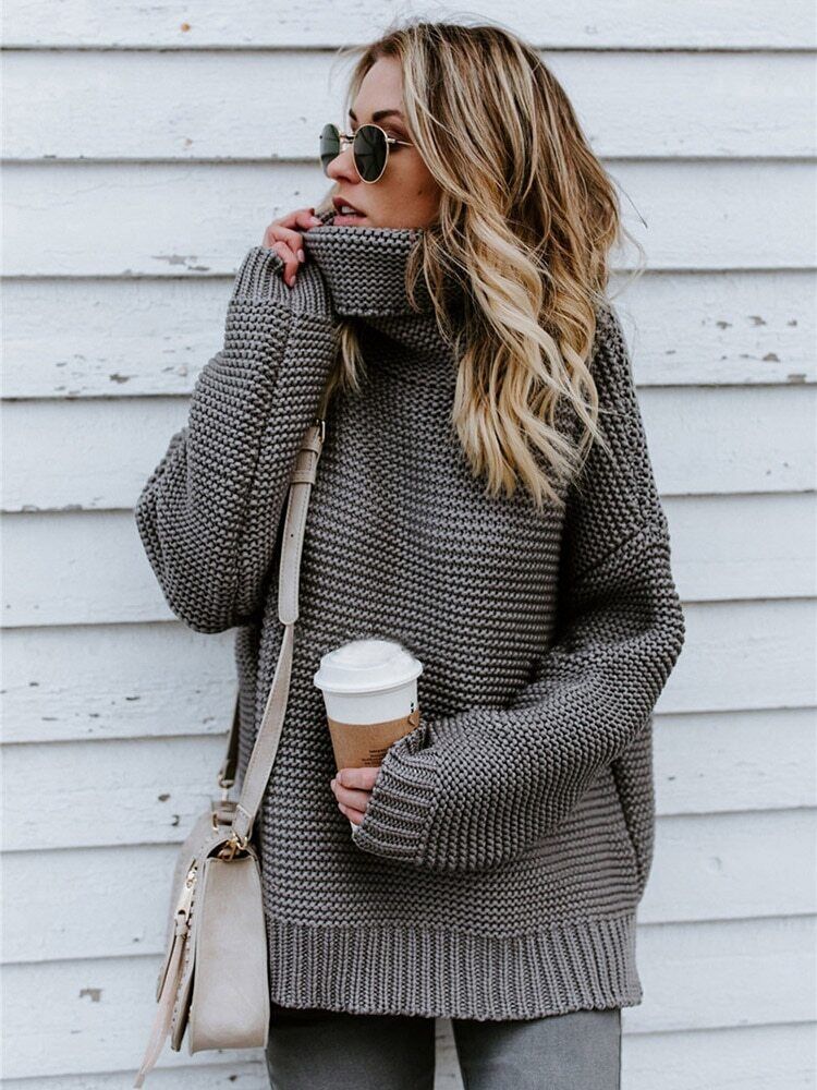 Women Pullover Thick Clothes Knitted Sweater Women's Green Tops Woman Jumper