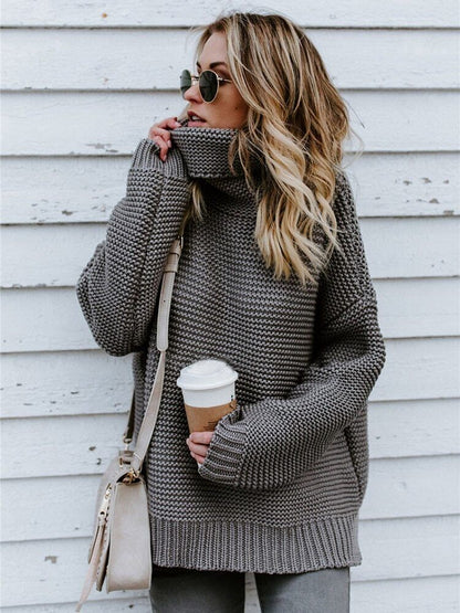 Women Pullover Thick Clothes Knitted Sweater Women's Green Tops Woman Jumper
