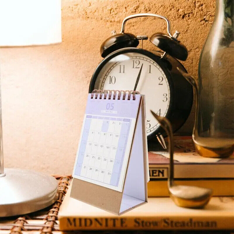 Desk Calendar 2024 Paper Print Stand Up Flip Ornament Table Decor 15.8x9.3x7.3cm