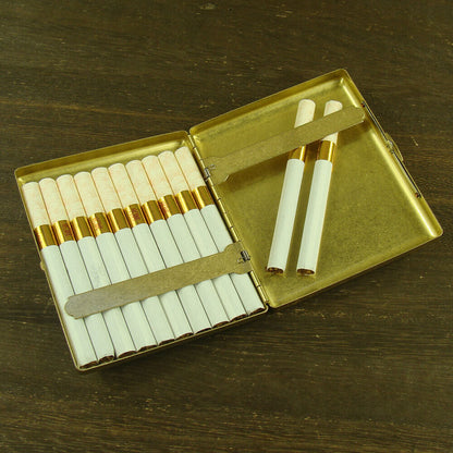 Collectable Brass Cigarette Case Holder Cigarette Box Holds 20 cigarettes
