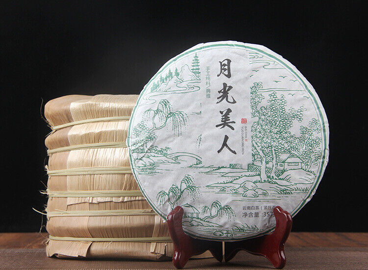 357g/12.59oz Organic Tea Puerh Tea Moonlight White Cake Jingmai Mount Arborvitae