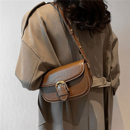 Saddle Shoulder Bags Women Crossbody Bag PU Leather Ladies Handbag