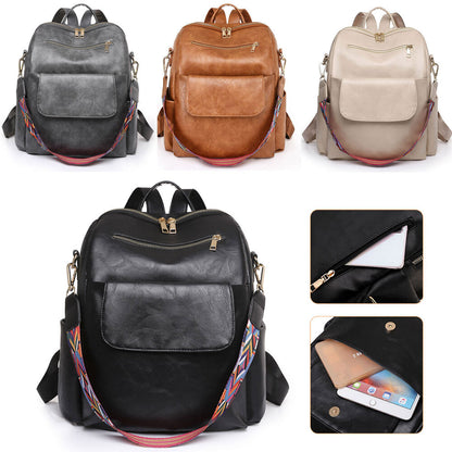 Girl Women Retro Fashion Backpack PU Leather Shoulder Handbag Travel Bag Satchel