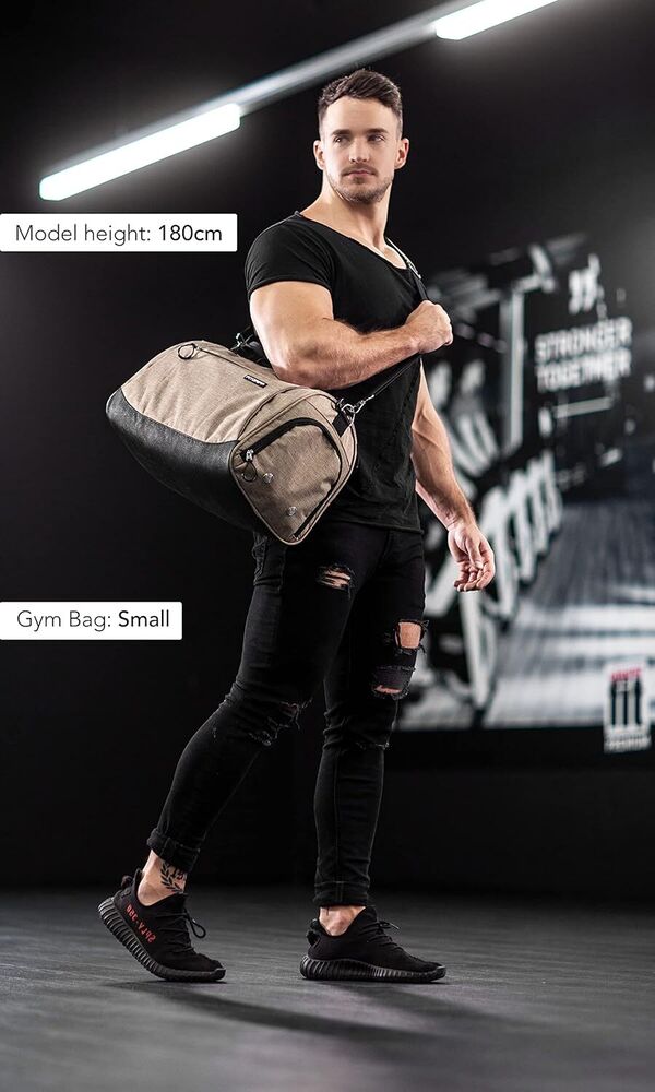 Fitgriff Gym Bag V1 for Men & Women with Shoe & 19 x 10 x 10″ (Small), Sand