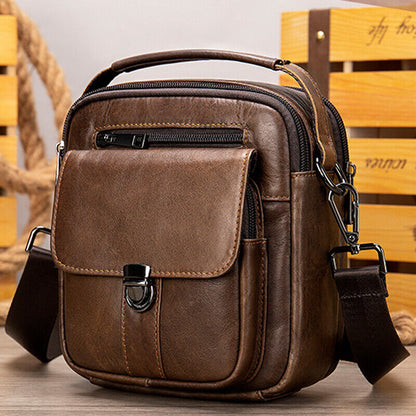 100% Genuine Leather Men's Messenger/Shoulder Bag Small Handbags Crossbody Bags