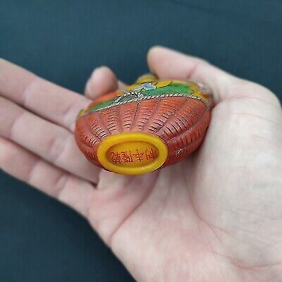 collection imperial yellow peking glass snuff box bottles painting gilding bird