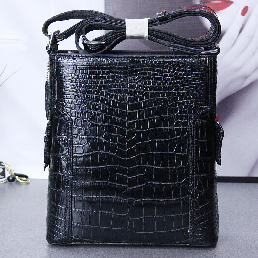 Handcrafted Nile Crocodile Skin Leather 10" Men's Luxury Shoulder/Messenger bag