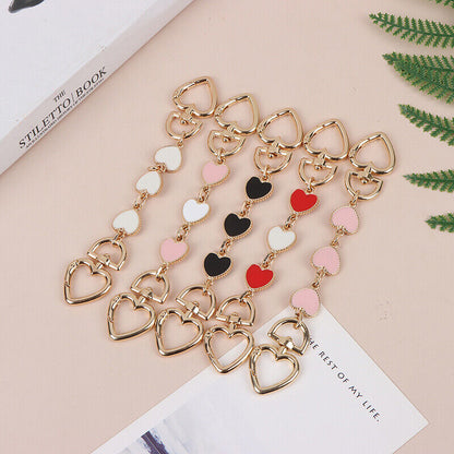 Heart Shaped Replacement Chain Strap Extender For Purse Clutch Handbag Extens-ca