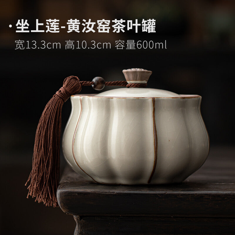 Ceramic Tea Jar Sealed Jar Household Chinese Tea Storage Jar Antique