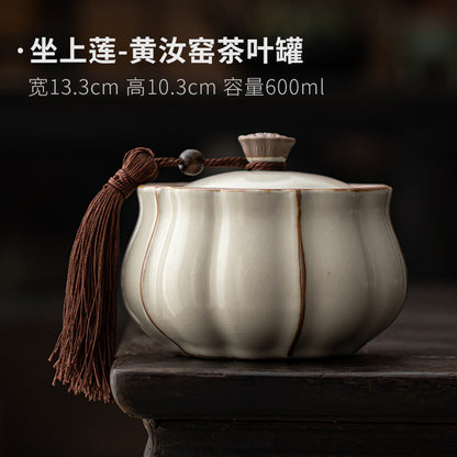 Ceramic Tea Jar Sealed Jar Household Chinese Tea Storage Jar Antique
