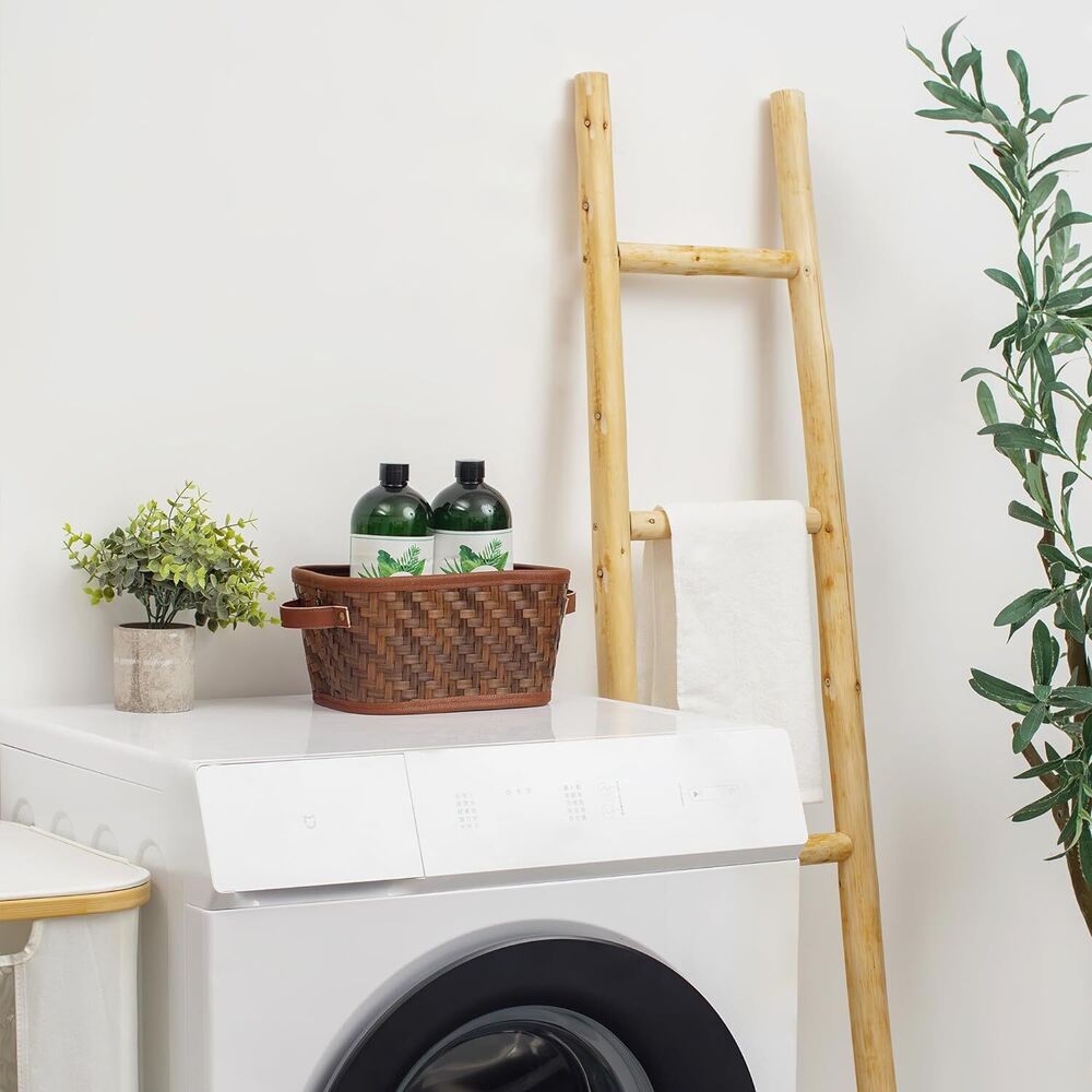 Woven Storage Baskets for Home Kitchen Organizing Decoration Brown 3 Pieces
