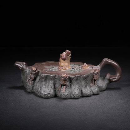 Chinese Yixing Zisha Clay Handmade Exquisite Teapot （五代封侯 底款：蒋蓉）