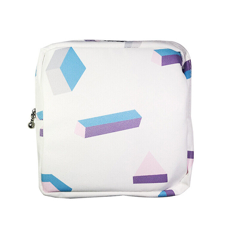 Women cosmetic bag set zipper girls mini Sanitary Napkins makeup lipstick ba F6