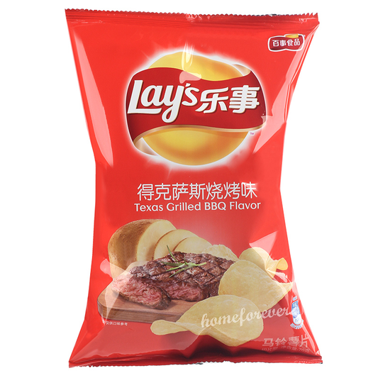 [Texas Gilled BBQ Flavor] Lay's Potato Chips Leshi Snack Food 70g 乐事薯片 得克萨斯烧烤味