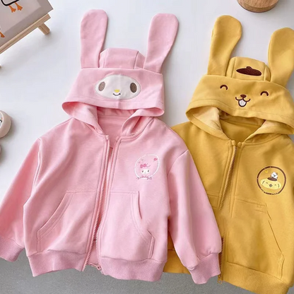 Cinnamoroll Kuromi Jacket Children Autumn Overcoat Printing Long Sleeved Tops