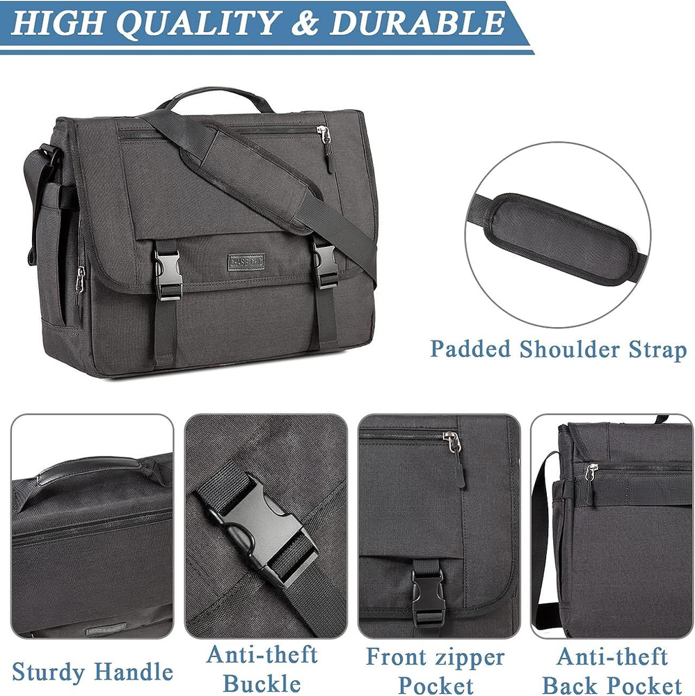 Messenger Bag Men, ChaseChic Business Satchel Briefcase Shoulder Black