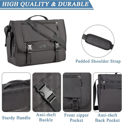 Messenger Bag Men, ChaseChic Business Satchel Briefcase Shoulder Black