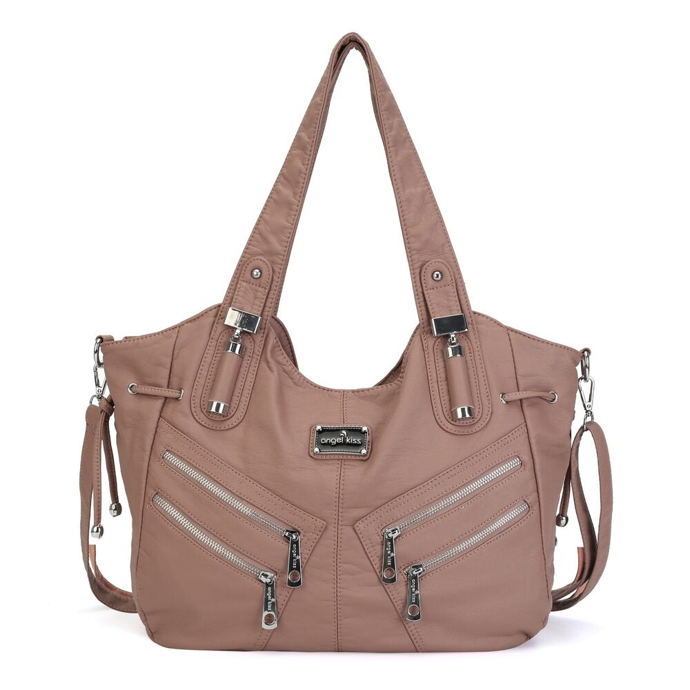 Handbag Shoulder Bags Tote Synthetic Leather Large Purses Red Grey Purple Blue