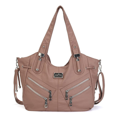Handbag Shoulder Bags Tote Synthetic Leather Large Purses Red Grey Purple Blue