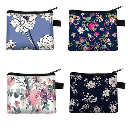 Floral Print 13.5*11 CM Cosmetic Bag Napkin Organizer Coin Card Lipstick Pouches