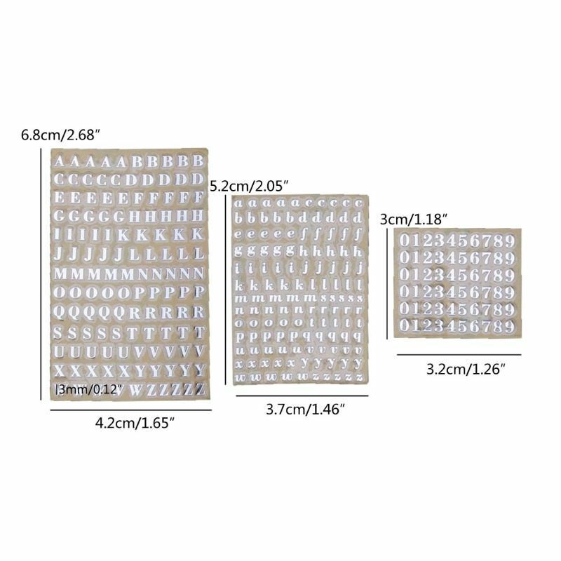 Decorative Stickers 3mm Alphabet Letters Numbers Chunky Glitter Epoxy Resin 5Pcs