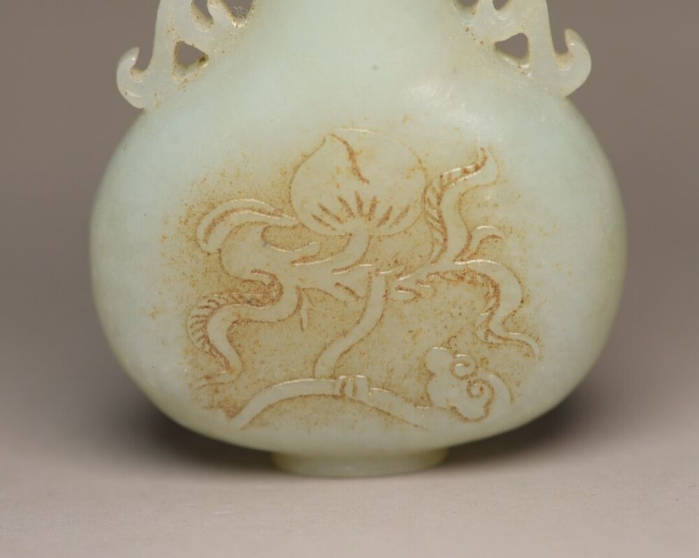 Antique Chinese Hetian Jade Carving Horse Snuff Bottle Statue Animal Figurines