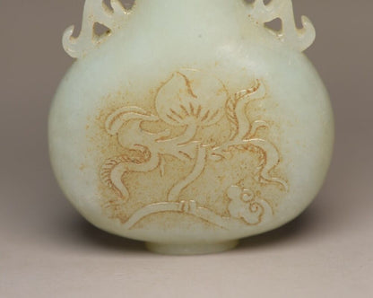 Antique Chinese Hetian Jade Carving Horse Snuff Bottle Statue Animal Figurines
