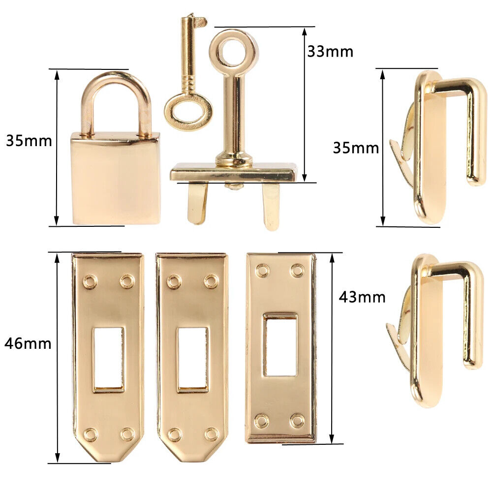 Women Handbags Lock Button 7Pcs Metal Clasp Leather Crafts Purse Bag Accessories