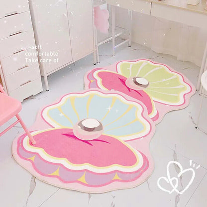 Door Mats Polyester Art Creative Shell Carpet Soft Bedroom Area Rugs Room Decors