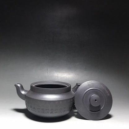 vintage chinese yixing purple clay teapot zisha ceremony carving Collectible art
