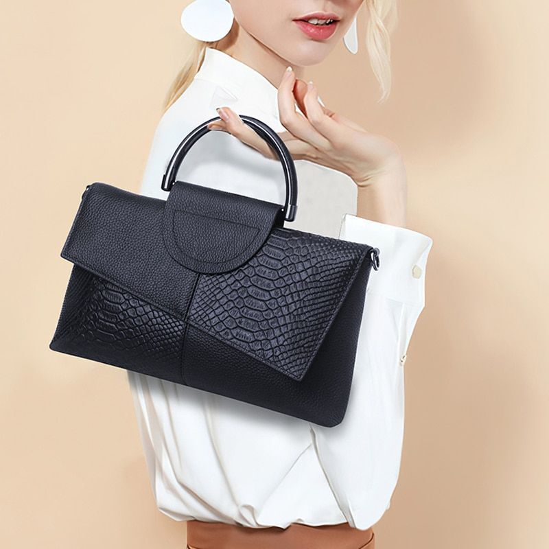 Crocodile Pattern Genuine Leather Crossbody Purse Small Shoulder Bag Handbag 1PC