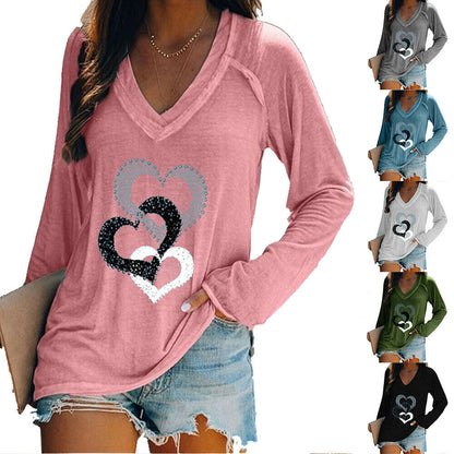Women Long Sleeve Print Pullover Blouse Baggy T-Shirt Casual Tee Tops Plus Size