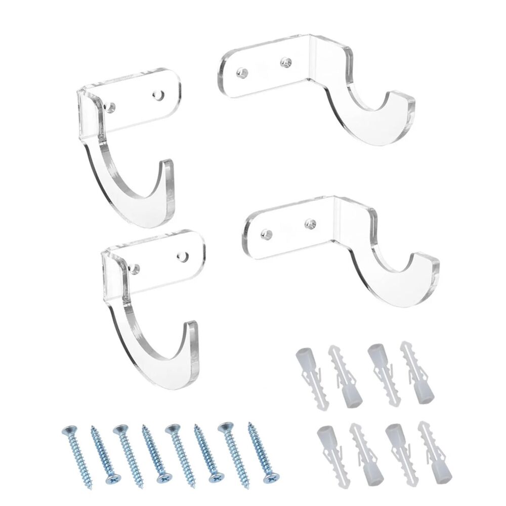 Wall Mount Display Stand 2Pcs Acrylic Holder Deluxe Universal Clear Rack 8x6x5cm