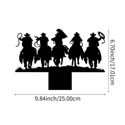 Western Cowboy Desktop Decorations, Desktop Metal Artwork, Bookends Decorations