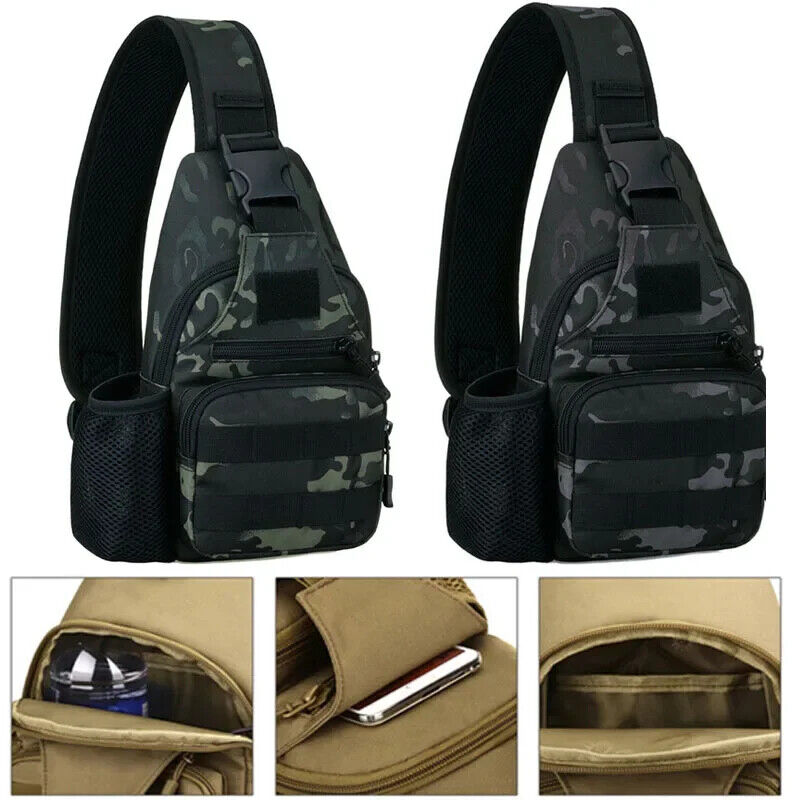 Men Canvas Shoulder Bags Travel Men's Crossbody Bag Army Style Chest Back Pack