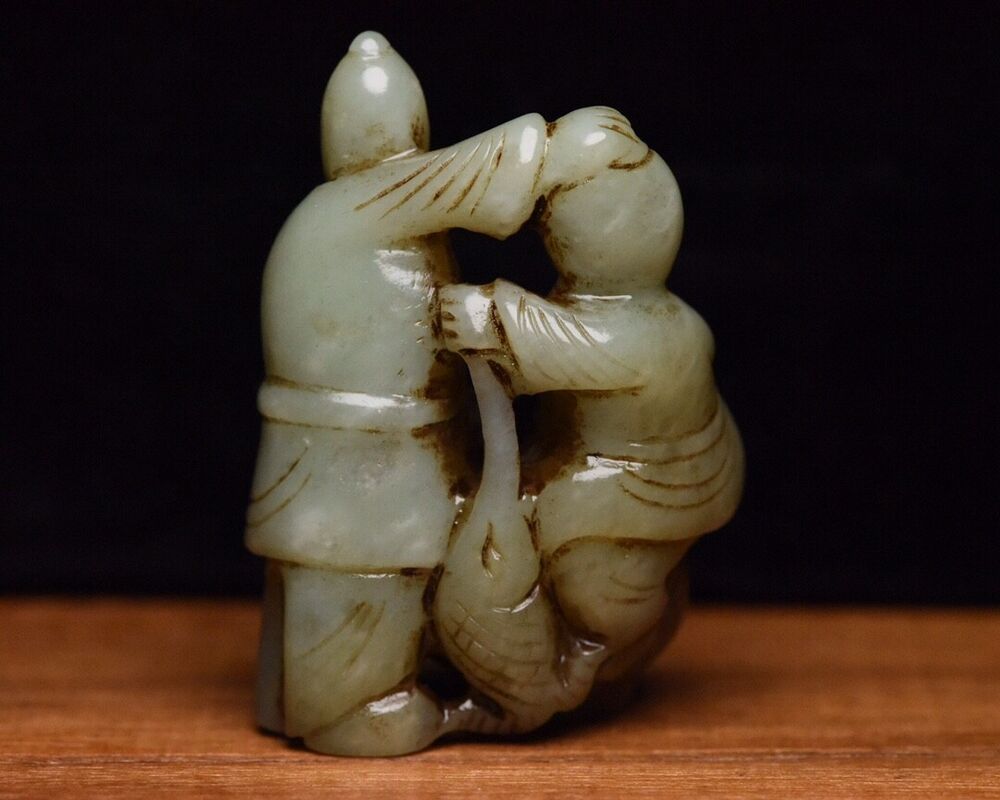 Chinese Natural Hetian Jade Carving Figure Story Statue Figurine Collections Art