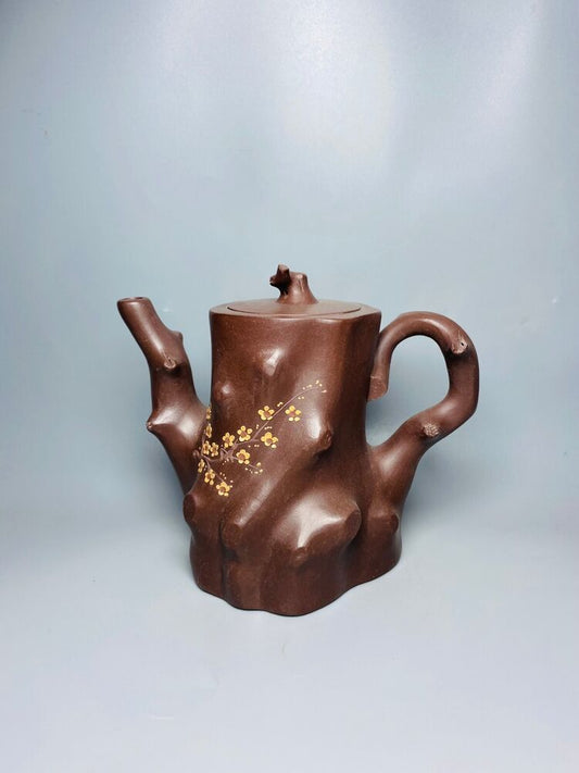 Chinese Yixing Zisha Clay Handmade Exquisite Teapot （梅桩壶 底款：汪寅仙）