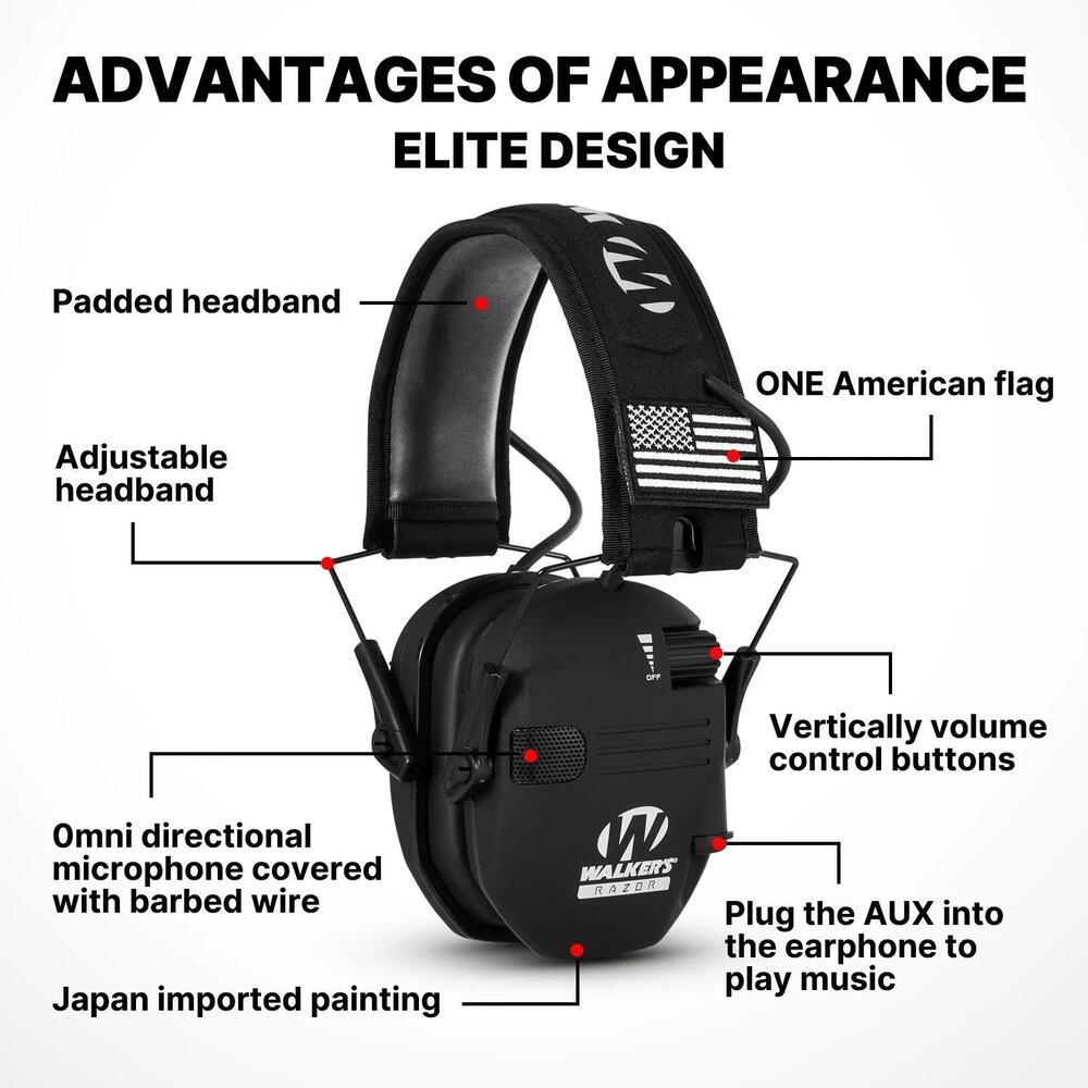 Walkers Shooting Ear Protection Hearing Muff Slim Anti-noise Electronic Ear Muff