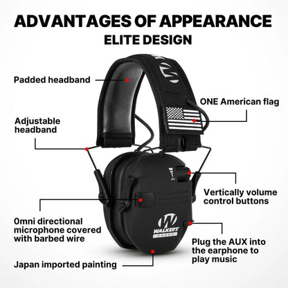 Walkers Shooting Ear Protection Hearing Muff Slim Anti-noise Electronic Ear Muff