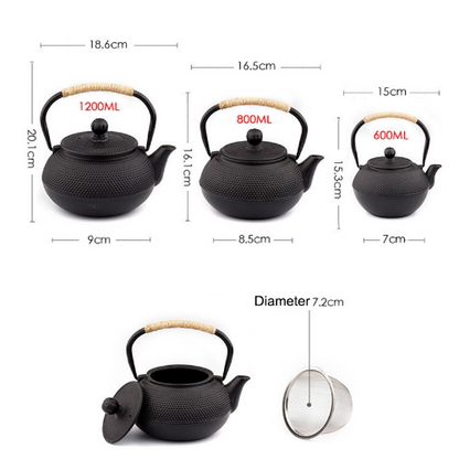 Tea Pot with Stainless Steel Infuser Cast Iron Teapot Tea Kettle Boiling Water