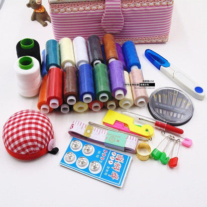 Sewing Tool Kits Multifunction Needles Tape Scissor Threads Home Storage Box Set