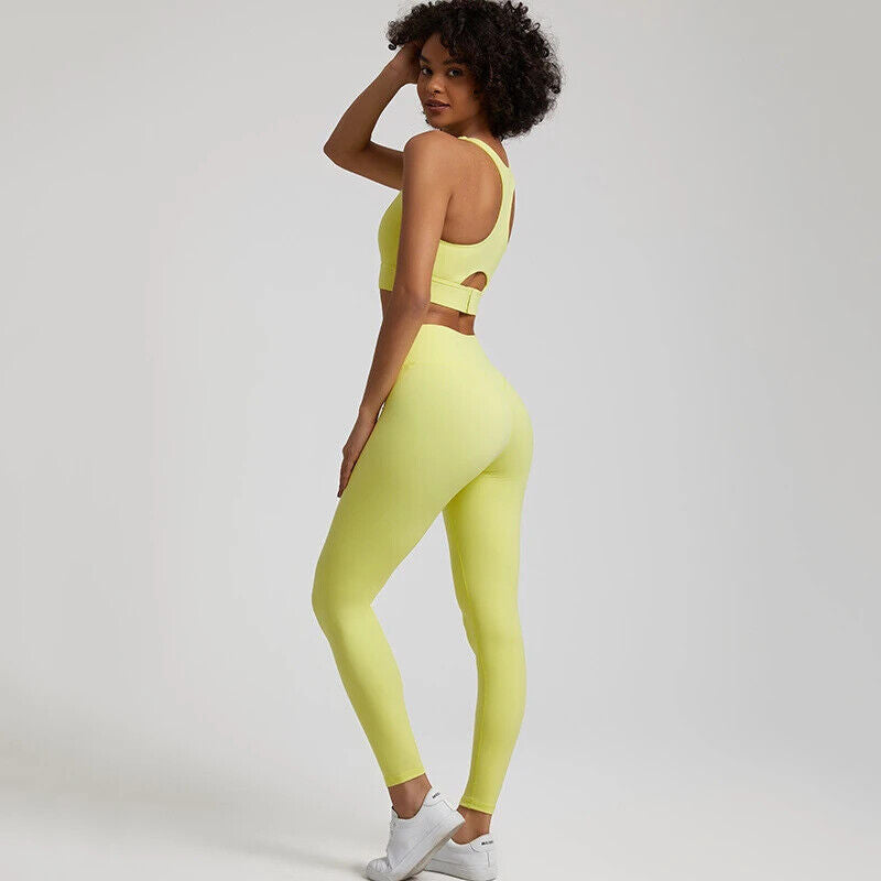 Yoga Set Women Gym Set Clothes 2pcs Running Suit Sports Leggings Pant Sportswear